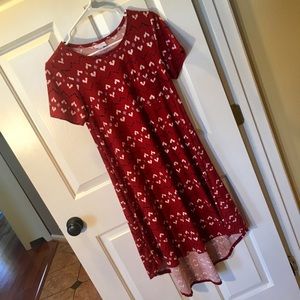 LuLaRoe XXS Carly Heart Fair Isle print